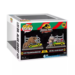 اکشن فیگور اسپشیال 9 سانتی سکانس فیلم فانکو پاپ دکتر آلن گرانت همراه با مشعل مدل Funko POP - Moment - Jurassic World - T.Rex Breakout DR. Alan Grant - Exclusive _اسباب بازی
